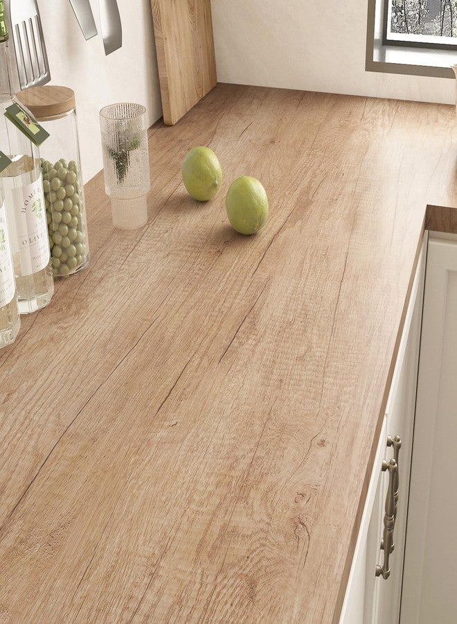 ReWallpaper ورق جدران ReWallpaper خفيف الوزن من الخشب الطبيعي مقاوم للماء وقابل للإزالة، ورق جدران من خشب البلوط المزخرف، لفافة من الفينيل للخزائن والأدراج والطاولات والرفوف والخزانات والأثاث والديكور، 15.8 بوصة × 10 أقدام - Image 1