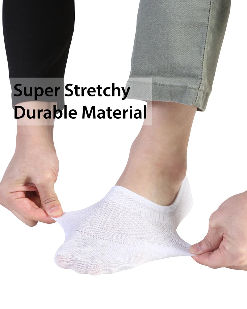 Pro Mountain Thin No Show Socks Women Seamless Wide Toe Box For Health Size M White 6 Pack Liner Thin Footies Casual Sneakers Loafer Flats US Shoe 8-10 - Image 3