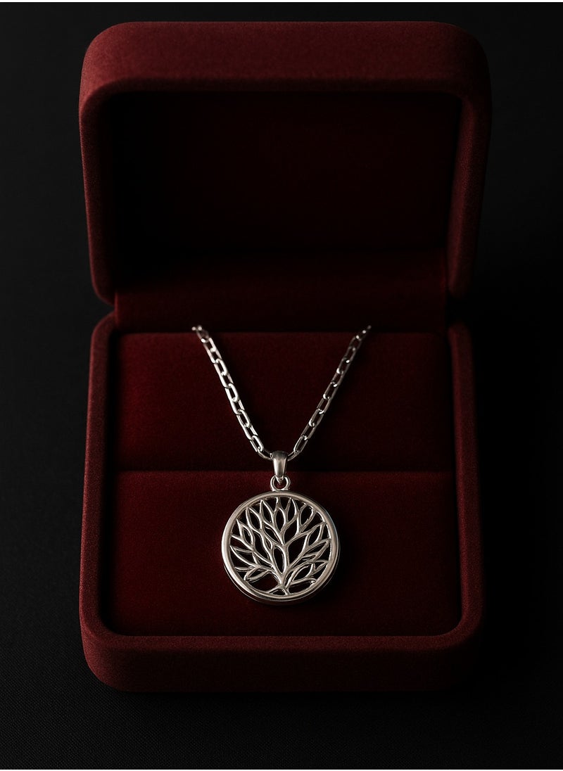 Dar Nickel-Plated Tree of Life Locket Necklace – Elegant Openable Pendant  – Symbolic Jewelry for Women  - Image 2