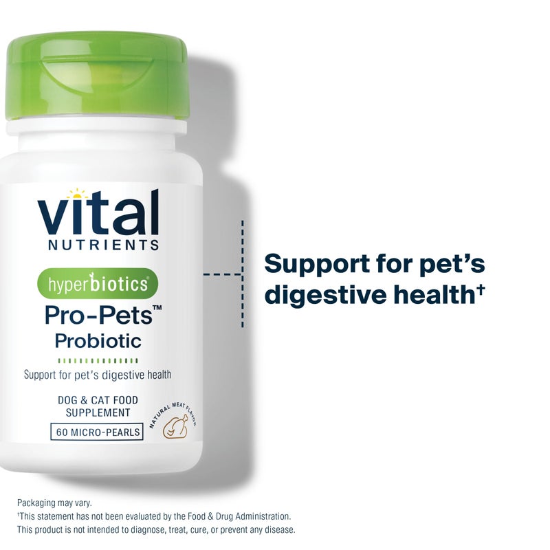 Hyperbiotics Vital Nutrients Pro Pets Probiotics for Dogs and Cats | Dog Probiotics for Digestive Health, Gut Health, Occasional Diarrhea* | Tasty Meat Flavor | Non-GMO | Hyperbiotics | 60 Micro Tablets - Image 4