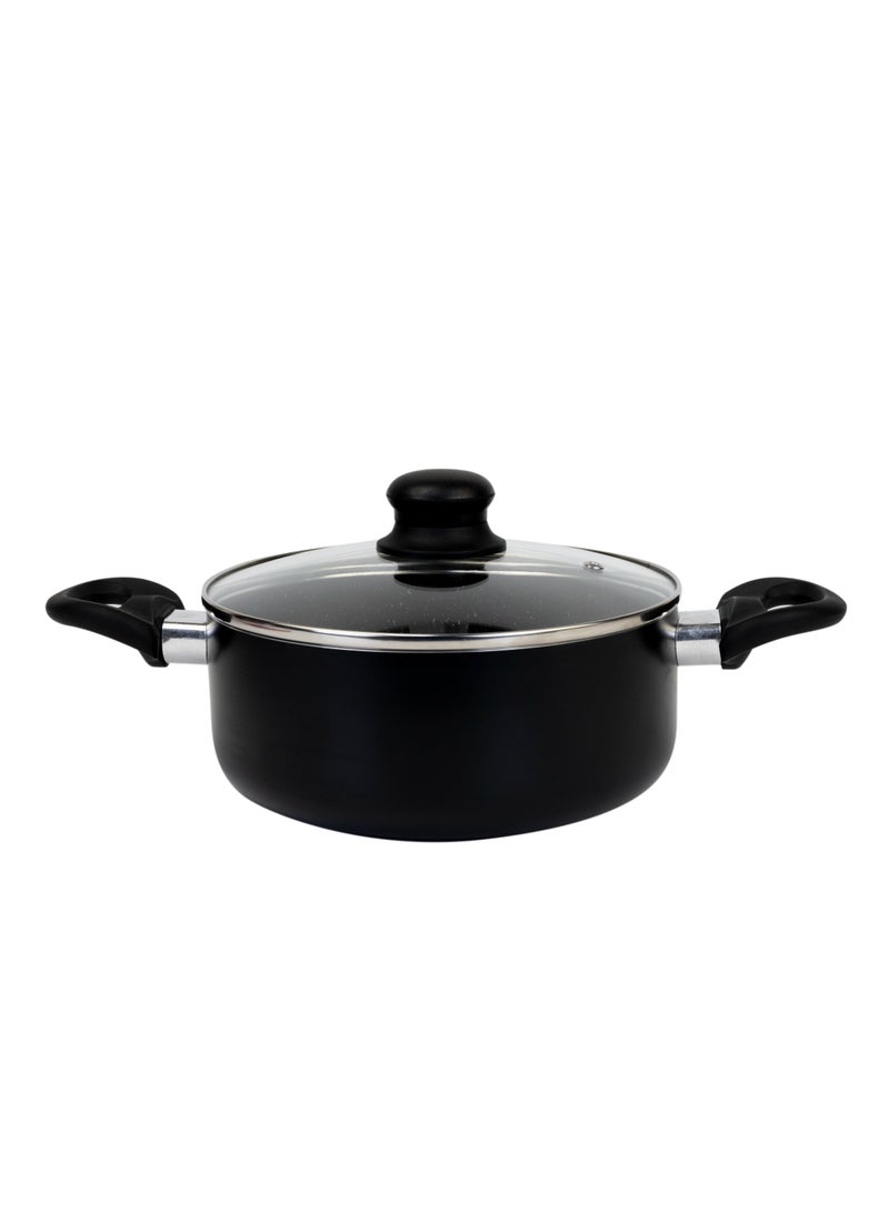 Wilson Casserole With Glass Lid Durable Marble Coating, Aluminium Construction, Nonstick Dish For Gas Induction & Ceramic Hobs Induction Bottom 24 x 11cm - Image 2