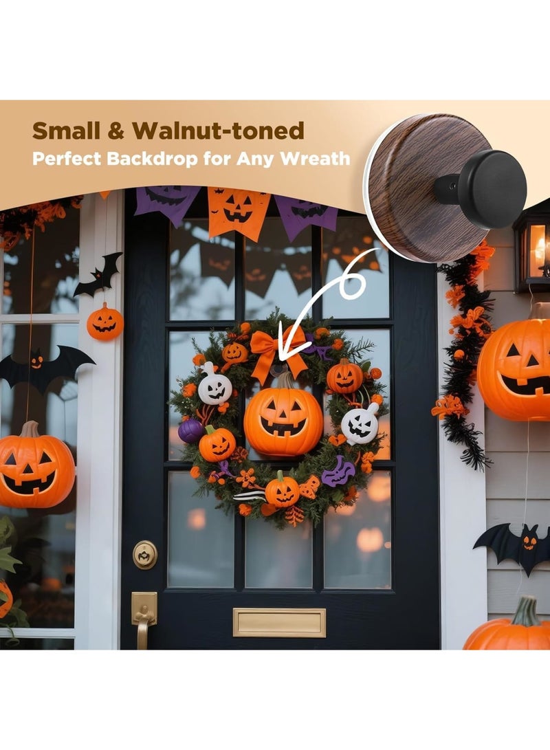 SYOSI Wreath Hanger, 2 Pack Heavy Duty Suction Cup Hook for Front Door Glass Window and Indoor Outdoor Use, Strong Hold Removable Door Hook for Seasonal Garland Decorations, Walnut - Image 3