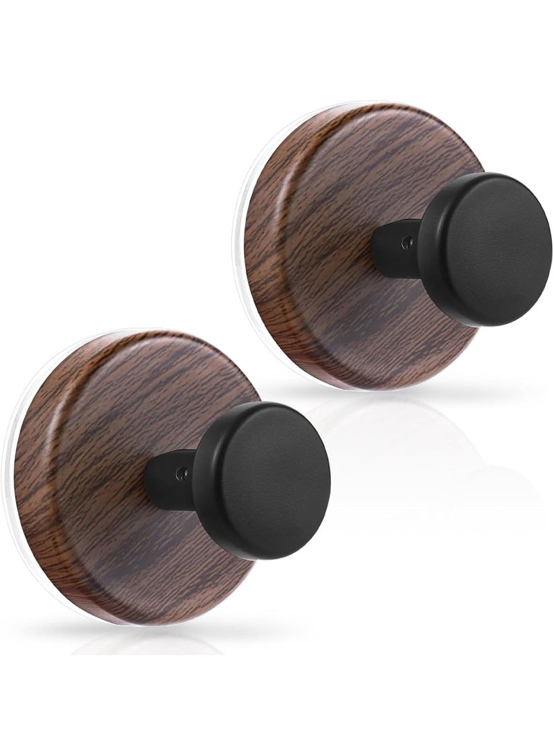 SYOSI Wreath Hanger, 2 Pack Heavy Duty Suction Cup Hook for Front Door Glass Window and Indoor Outdoor Use, Strong Hold Removable Door Hook for Seasonal Garland Decorations, Walnut - Image 1