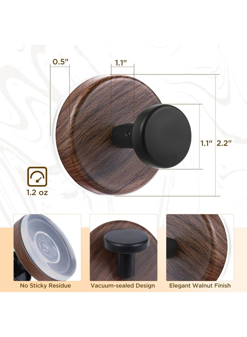 SYOSI Wreath Hanger, 2 Pack Heavy Duty Suction Cup Hook for Front Door Glass Window and Indoor Outdoor Use, Strong Hold Removable Door Hook for Seasonal Garland Decorations, Walnut - Image 4