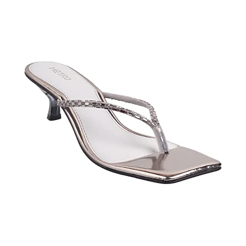 Metro Women Gun Metal Kitten Heel Sandal UK/8 EU/41 (40-77) - Image 2