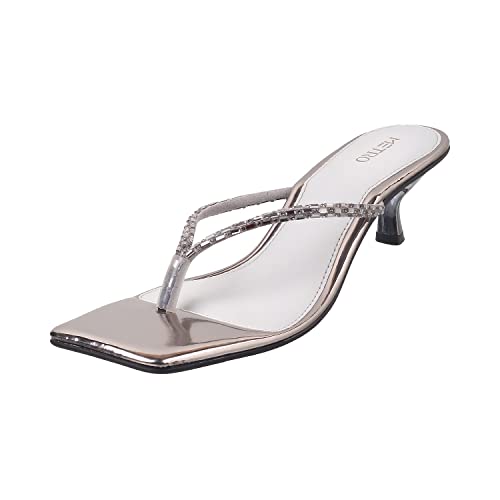 Metro Women Gun Metal Kitten Heel Sandal UK/8 EU/41 (40-77) - Image 1