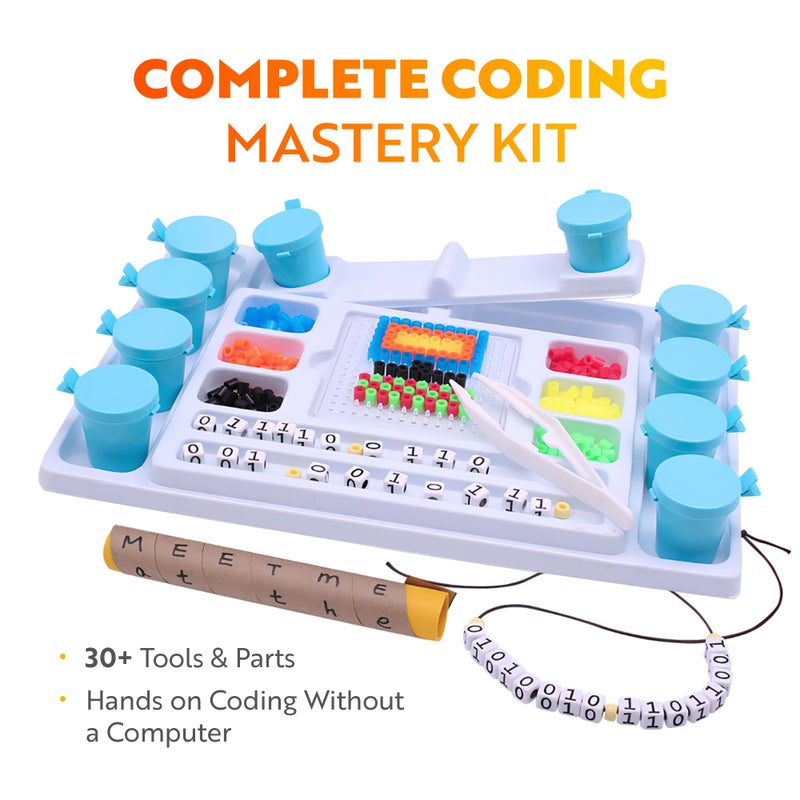 Playz Playz My First Coding & Computer Science Kit - Learn About Binary Codes, Encryption, Algorithms & Pixelation Through Fun Puzzling Activities Without Using a Computer for Boys, Girls, Teenagers, Kids  - Image 2