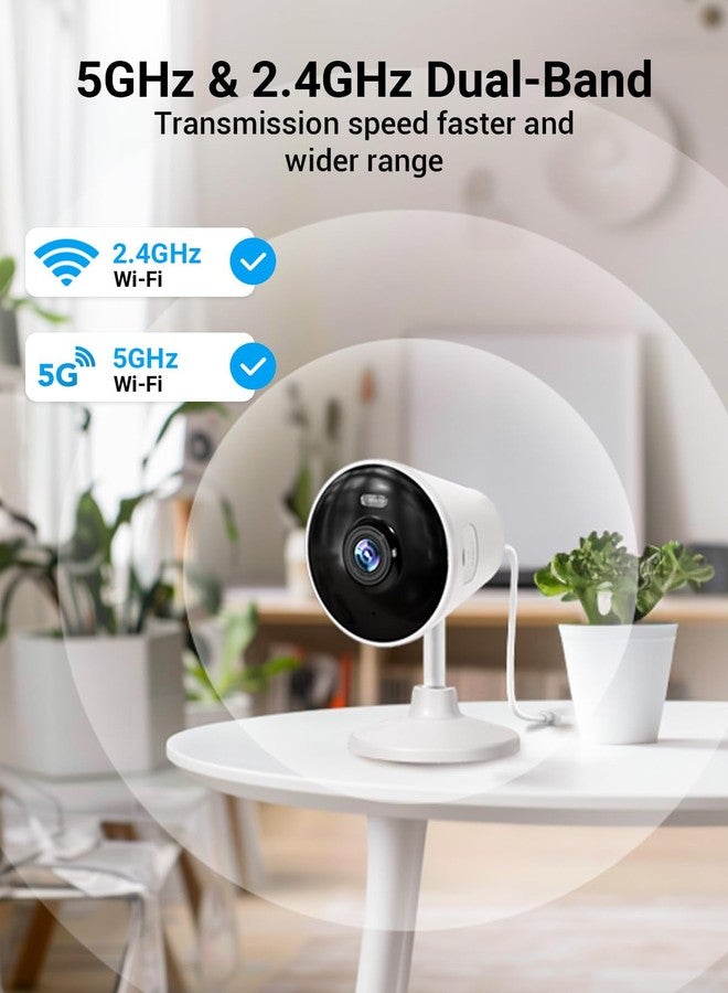Rocktone Indoor Outdoor Security Camera, 5G & 2.4G WiFi Cameras for Home, Baby/Elderly/Nanny/Dog/Pet with Phone App, Spotlight, Color Night Vision, 2 Way Audio, - Image 2