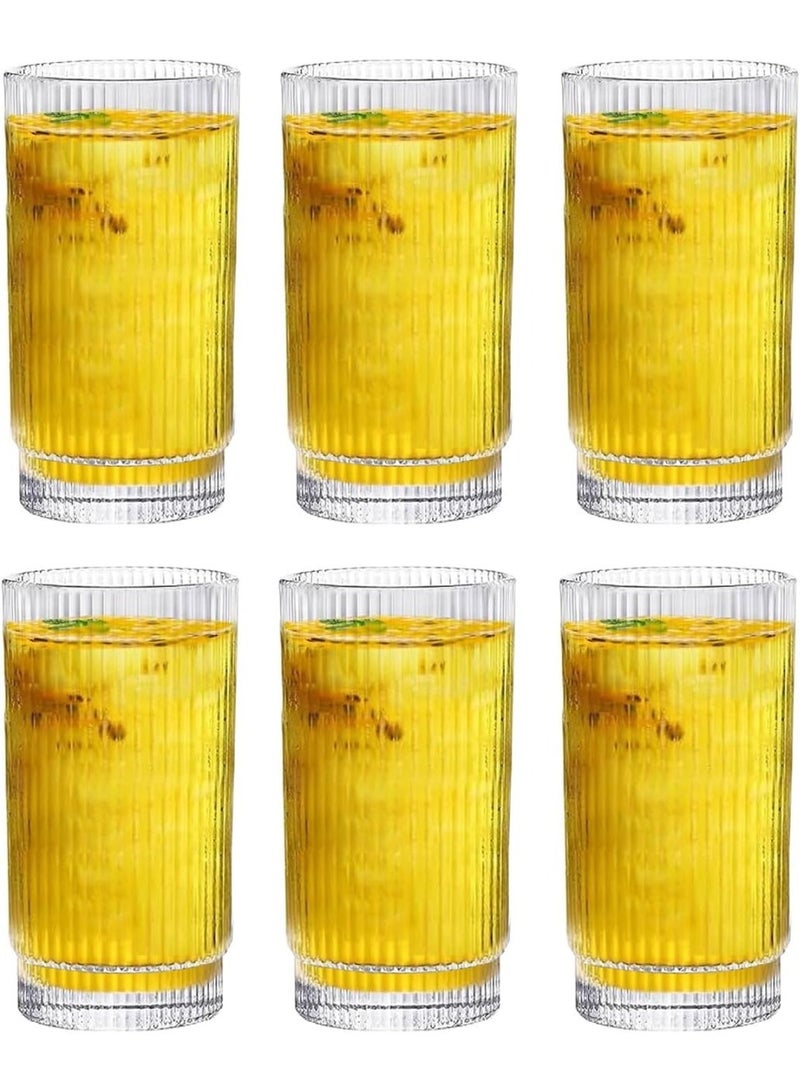 Drinking Glasses Set of 6-250ml - Glass Cups, Heavy Base Juice Glass - Image 1