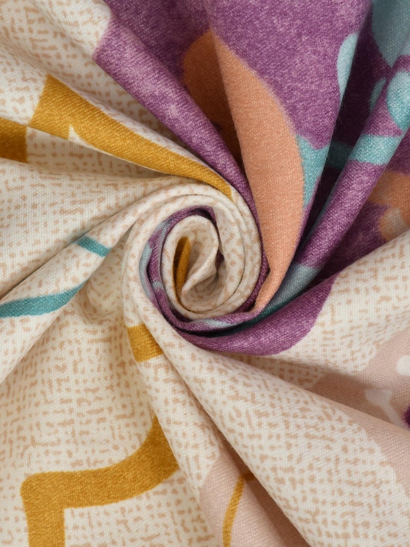 MORADO Premium Glace Cotton Floral Design Duvet Cover - Single, Multi Color with Zipper - Image 4