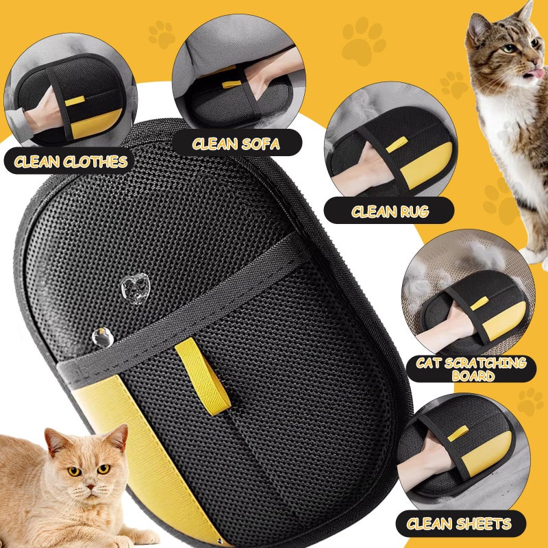 Yostyle Electrostatic Pet Hair Remover Glove - Reusable Electrostatic Pet Hair Removal Gloves for Couch, Carpet, Double Sided Grooming Glove for Cat & Dog Hair, Upgraded Static Removal Tool (1) - Image 3