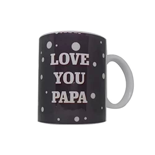 Saugat Traders Father's Day -Printed Coffee Ceramic Mug & I Love Papa Keychain-for Dad-Papa-Daddy-Birthday-Anniversary- White, Black - Image 2