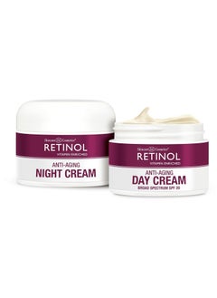 RETINOL Retinol Anti-Aging, Vitamin Enriched Night Cream & Day Cream - Your 24 HOUR skincare duo that works day and night to give you younger-looking skin, 1 Ounce Each 