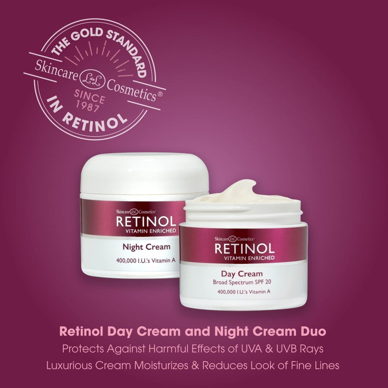 RETINOL LIVAURA Retinol Anti-Aging, Vitamin Enriched Night Cream & Day Cream - Your 24 HOUR skincare duo that works day and night to give you younger-looking skin, 1 Ounce Each - Image 3