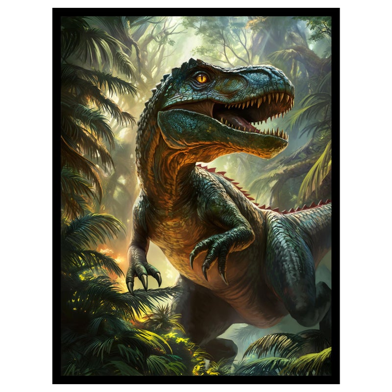 Realm Guard 100ct Textured TCG/MTG Card Art Sleeves (Dinosaur) - Image 1