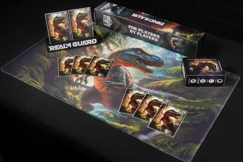 Realm Guard 100ct Textured TCG/MTG Card Art Sleeves (Dinosaur) - Image 2