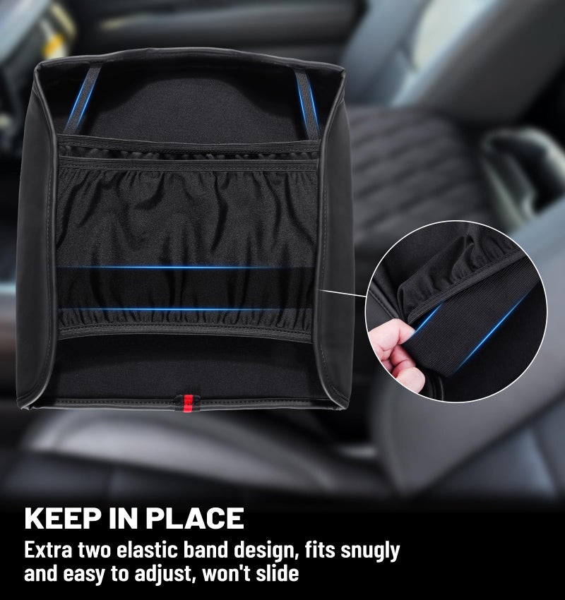 Sinvanho Center Console Armrest Cover for Chevy Chevrolet Silverado/GMC Sierra 2019-2024 2025, Tahoe & Suburban & Yukon 2021-2025, PU Leather Middle Console Cover Protector Pad, Truck Interior Accessories - Image 4