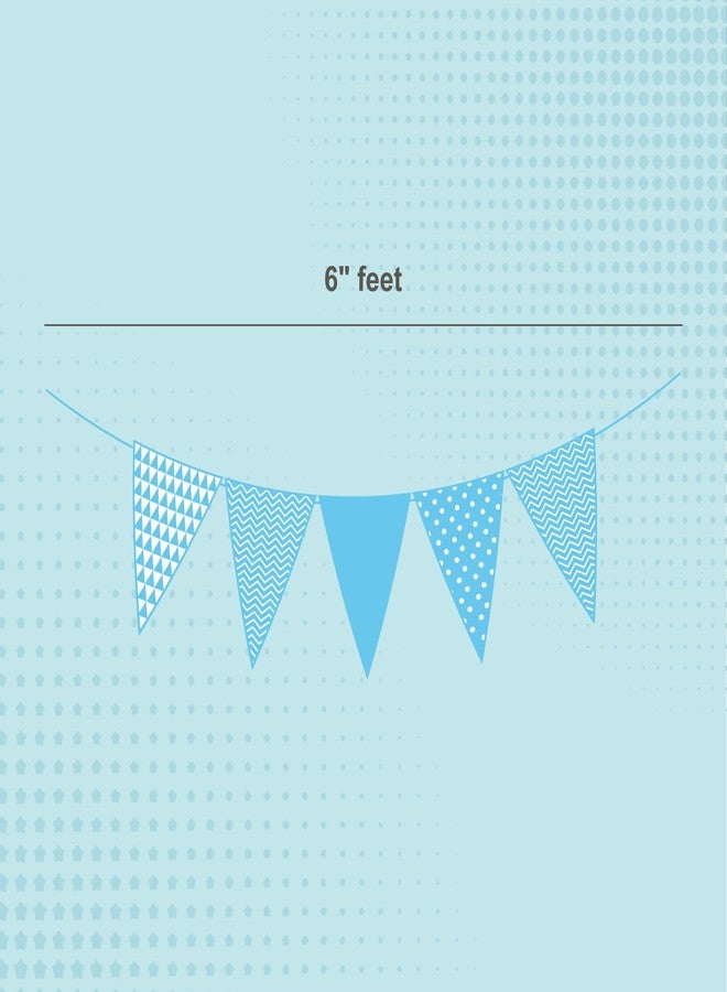 Untumble Foil Half Birthday Decoration for Baby Boy - Blue Bunting Banner, 1/2 Birthday Cap, Triangle Bunting - Pack of 3 - Image 4