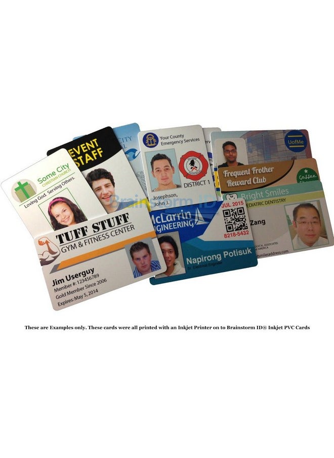 Brainstorm ID - Inkjet Pvc Cards (100 Pack) Inkjet Printable Pvc Id Cards With Brainstorm Id'S Enhanced Ink Receptive Coating Waterproof And Double Sided Printing Works With Epson And Canon Inkjet Printers - Image 1