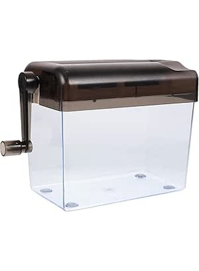 Manual Hand Crank Paper Shredder A6 Mini Desktop Size For Home Office Documents Gray - Image 1