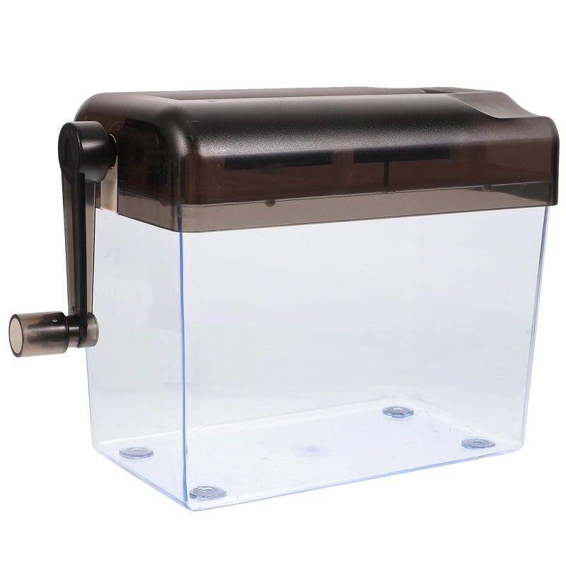 Manual Hand Crank Paper Shredder A6 Mini Desktop Size For Home Office Documents Gray - Image 2