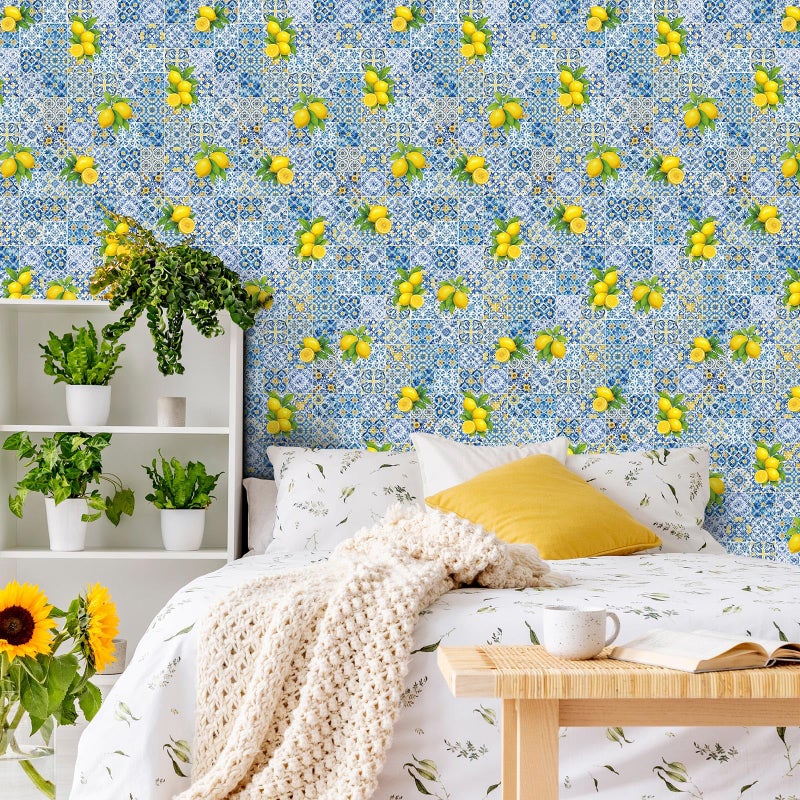 Drydiet Amalfi Coast Wallpaper Peel and Stick Contact Paper 15.8 x 118.1in Capri Lemon Wallpaper Self Adhesive Removable Wall Sticker Paper for Home Locker Dorm Classroom Bedroom Living Room Decor - Image 5