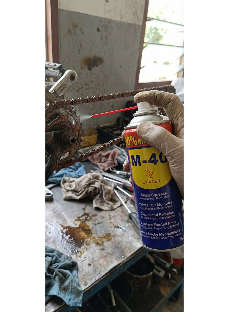 Leader Multi-Use Lubricant Spray Can – 450ml | Rust Protection, Lubrication & Cleaning for Automotive, Home, and Industrial Use - Image 5