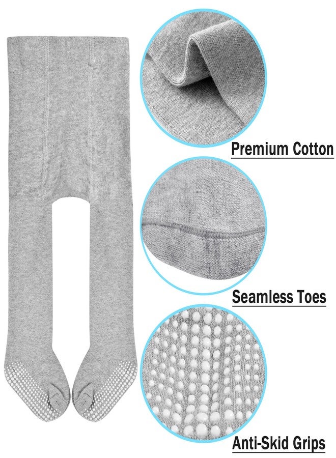 Mini angel Baby Girl Tights Non Slip Baby Tights 12-24 Months Girl Warm Cotton Leggings Seamless Pantyhose Non-Skid Grip for Toddler 3 Pack (Black, White, Pink, M) - Image 3