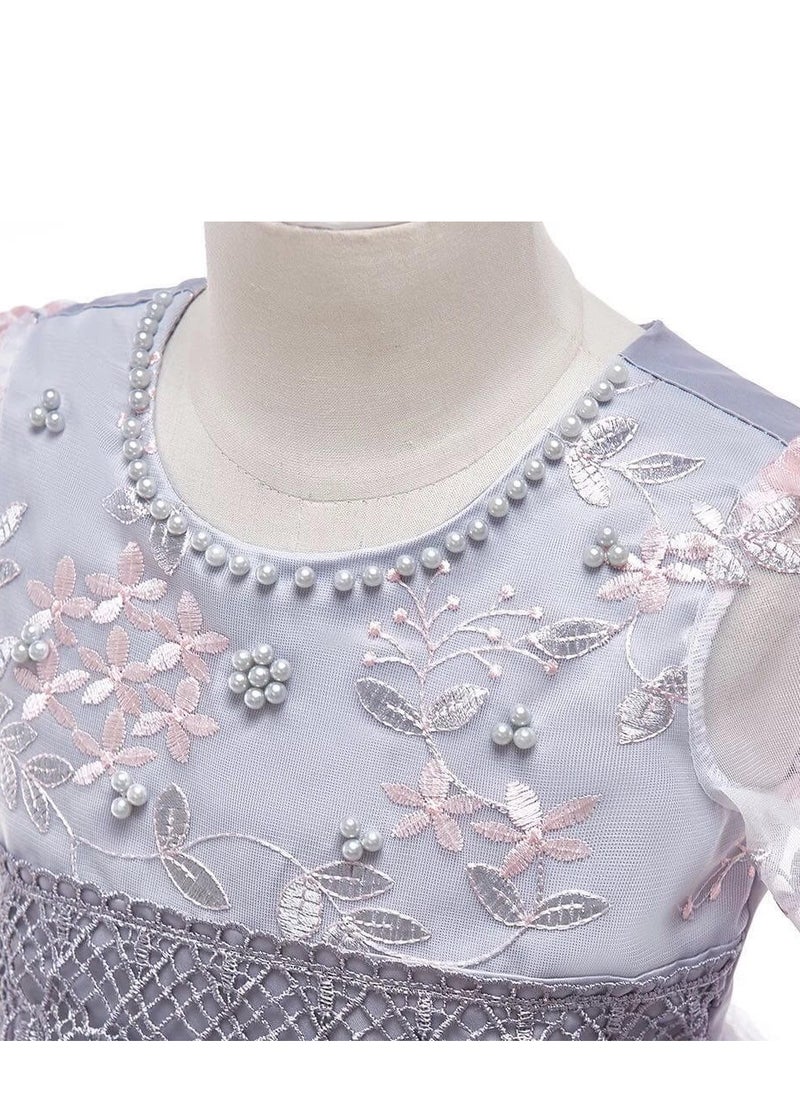 Best Gift Fashion Girl Dress Clothing For Birthday Wedding Party Gray Color  - Image 2