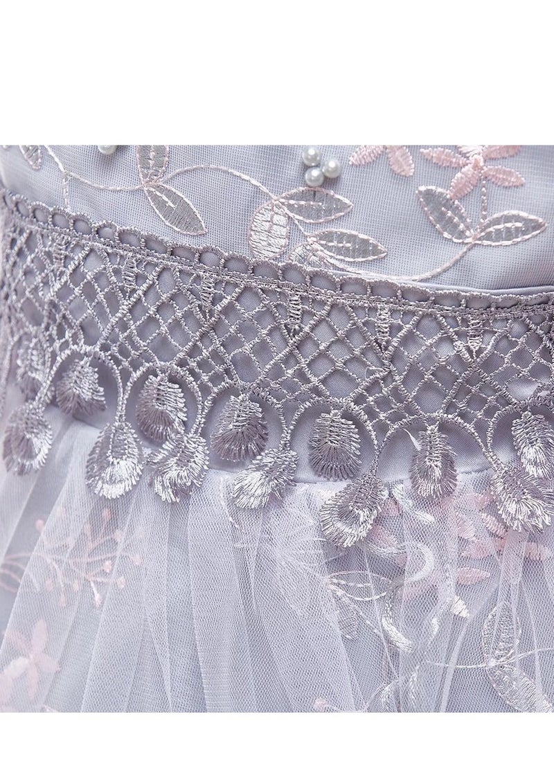 Best Gift Fashion Girl Dress Clothing For Birthday Wedding Party Gray Color  - Image 3