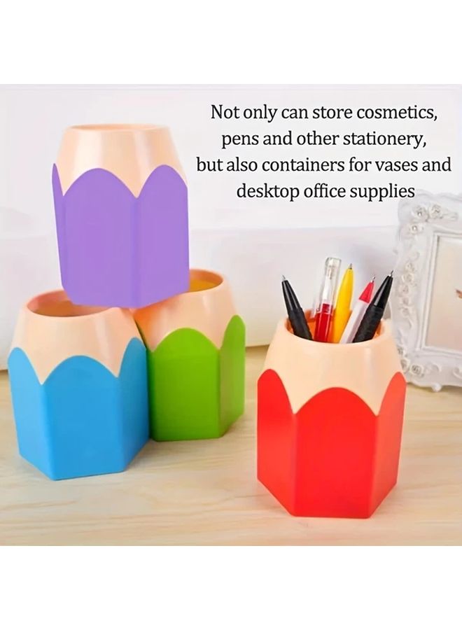 5pcs Cute Cartoon Pencil Shaped Desk Organizers Space Saving For School Home Office - Image 4