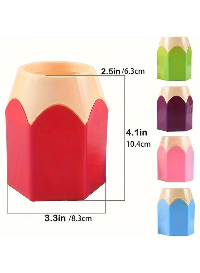 5pcs Cute Cartoon Pencil Shaped Desk Organizers Space Saving For School Home Office - Image 2