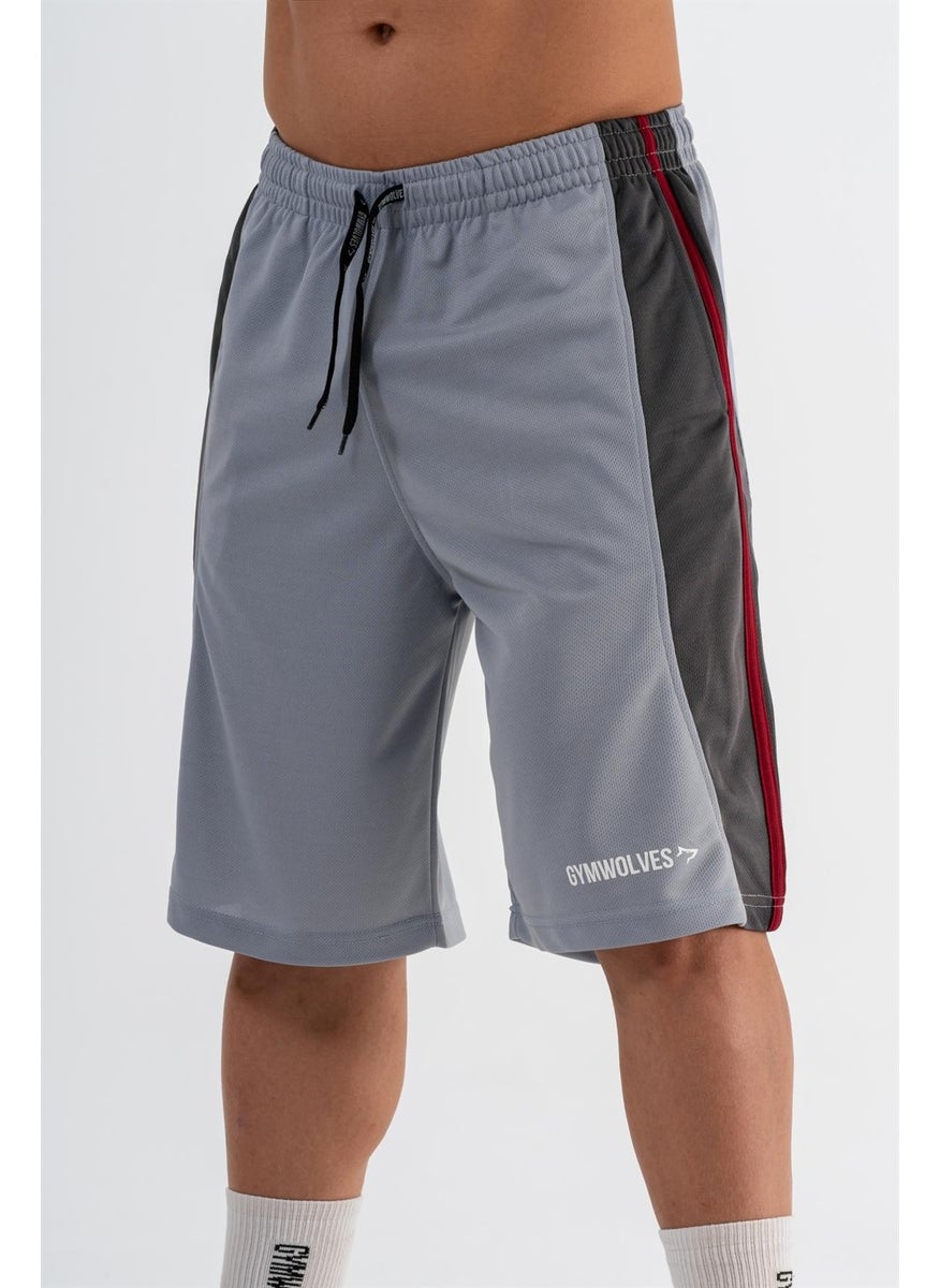 Gymwolves Men's Basketball Shorts | Light Gray | Sports Shorts |  - Image 1