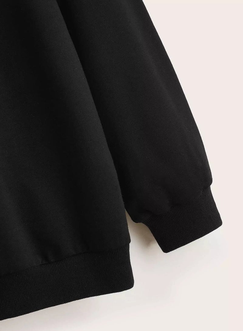 بلوفر مزين بحروف جرافيكية - Image 4