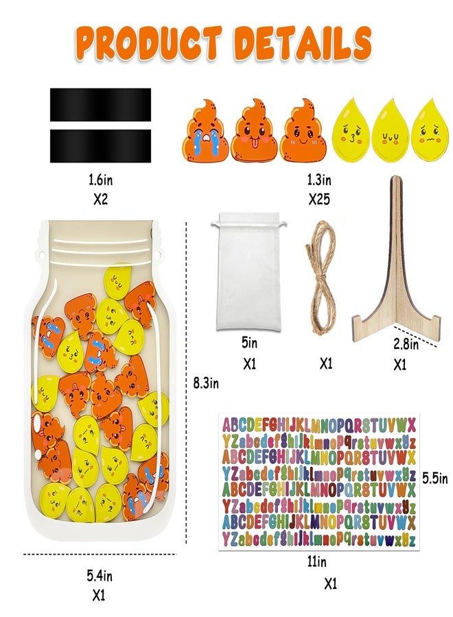 Pisngek Magnetic Reward Jar for Kids – Poop Reward Jar with Colorful Letter Stickers Behavior, Classroom Incentive Suitable for Teachers Parents Kids Motivational Tool - Image 2