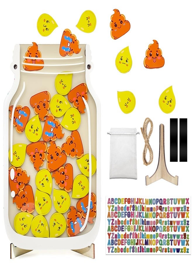 Pisngek Magnetic Reward Jar for Kids – Poop Reward Jar with Colorful Letter Stickers Behavior, Classroom Incentive Suitable for Teachers Parents Kids Motivational Tool - Image 1