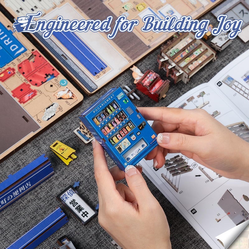 CUTEBEE Book Nook Kit - DIY Miniature House Japanese Detective Convenience Store, Dollhouse Booknook for Adults, Tiny House Bookshelf Decor 3D Wooden Puzzle Gifts (Beika-cho Convenience Store) - Image 4