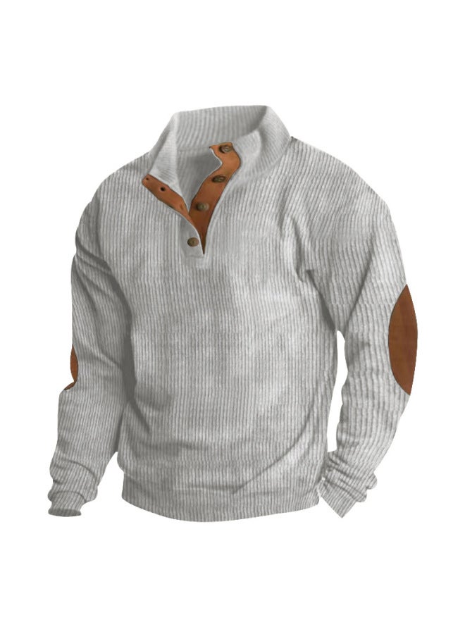Autumn And Winter New Men's Clothing Hot Outdoor Casual Long-sleeved Sweatshirts Stand-up Collar Corduroy Sweatshirts - Image 1