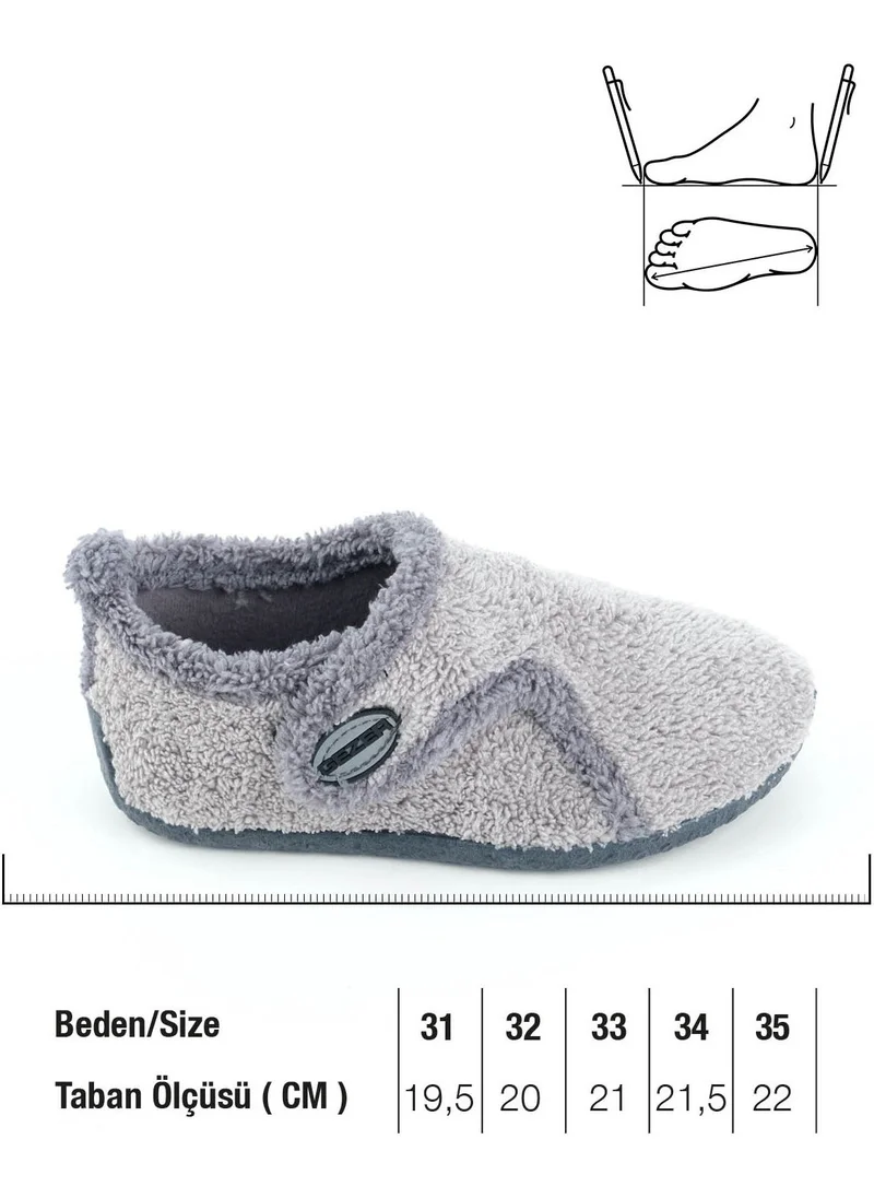 جيزر Winter Boy Plush Comfortable Sole Velcro Adjustable Home School Nursery Slippers Shoes