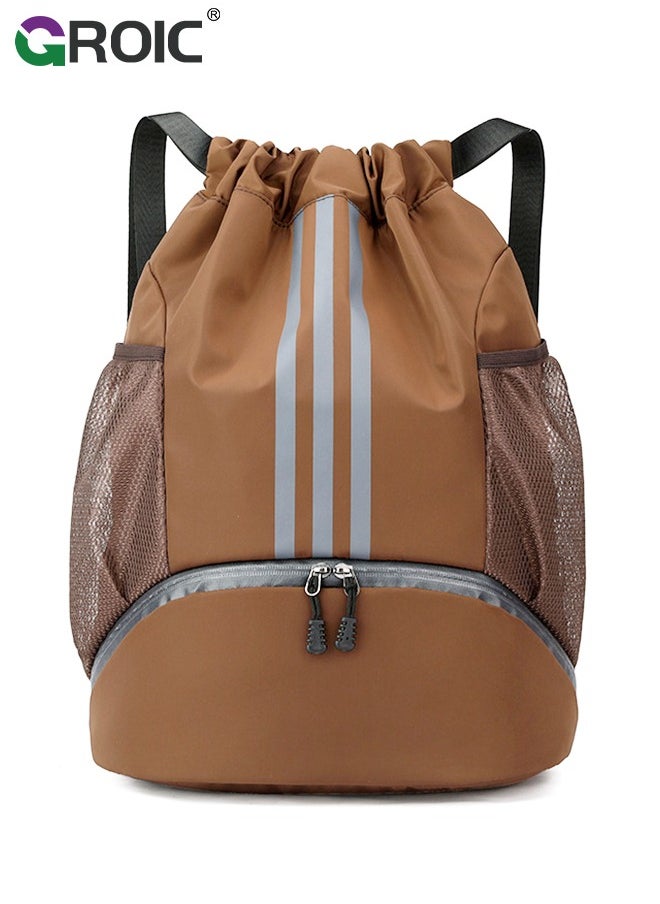 GROIC Soccer Bags, Football Backpack, Volleyball Bag, Drawstring Soccer Backpack with Ball and Shoe Compartment, Gym Bags for Men/Women, Football bags for Equipment  - Image 1