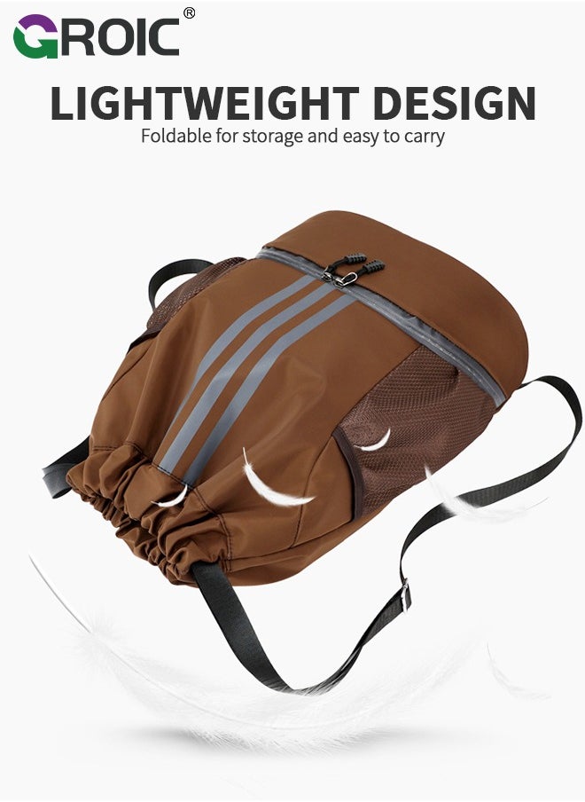 GROIC Soccer Bags, Football Backpack, Volleyball Bag, Drawstring Soccer Backpack with Ball and Shoe Compartment, Gym Bags for Men/Women, Football bags for Equipment  - Image 4