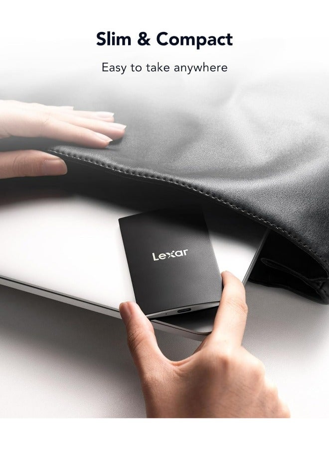 Lexar SL500 External, USB3.2 Gen2x2 Portable SSD, PSSD Upto 2000MB/s Read, 1800MB/s Write, External Solid State Drive with Metal Design, DataShieldTM 256-bit AES Encryption | SSD - Image 4