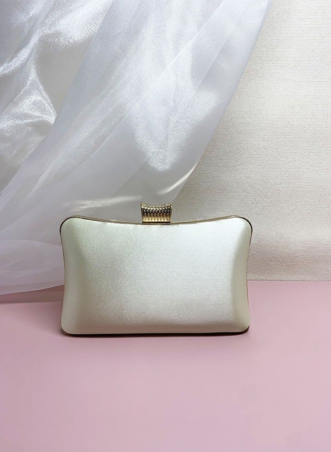 DUNISO Women's Designer Clutch Bag Hard Case Satin Lady Evening Handbag Shoulder Bag for Women Elegant Envelope Purse with Detachable Chain Cross Body Shoulder Bags for Wedding Banquet Prom Party  - Image 3