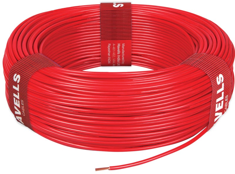 Havells LifeLine+ S3 | 0.75 sq.mm Copper Wire (90m-Red)| Class 2 Conductor (100% Copper), Heat Resistant & Flame Retardant - Ideal for Domestic & Industrial Use (WHFFDNRA1X75) - Image 2