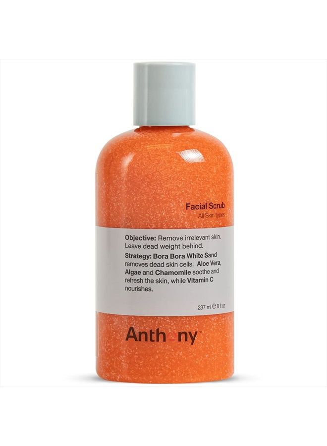 Anthony Facial Scrub – Men's Exfoliating Face Wash with Vitamin C, Aloe, Chamomile and Algae for Deep Cleansing and Detoxifying 8 Fl Oz - Image 1