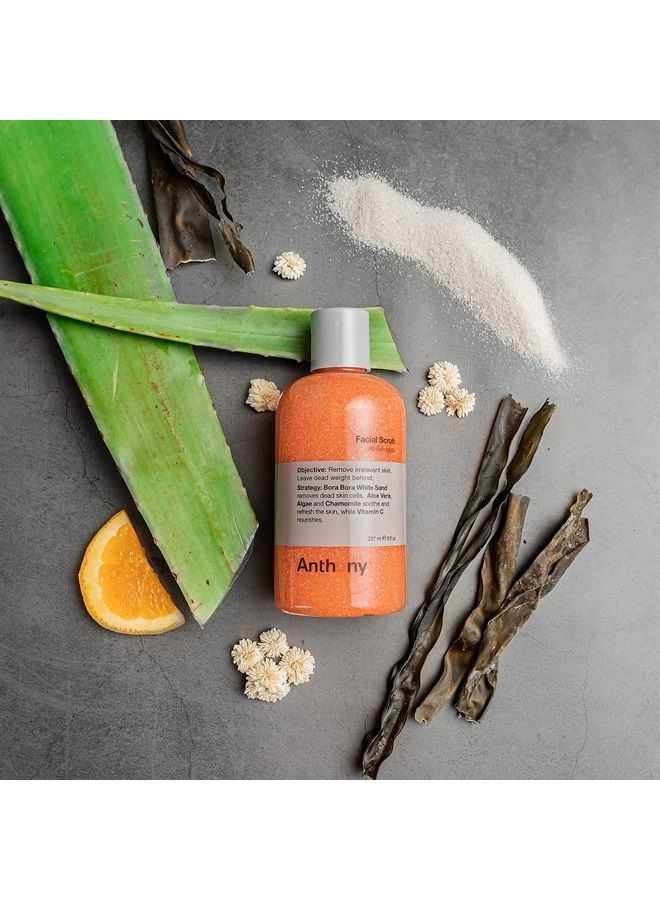 Anthony Facial Scrub – Men's Exfoliating Face Wash with Vitamin C, Aloe, Chamomile and Algae for Deep Cleansing and Detoxifying 8 Fl Oz - Image 4