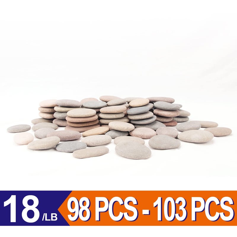 CFKJ [About 98 PCS - 103 PCS](18.1 Pounds) Painting Rocks,2.23"-3.68" River Rocks,Flat Stones - Image 2