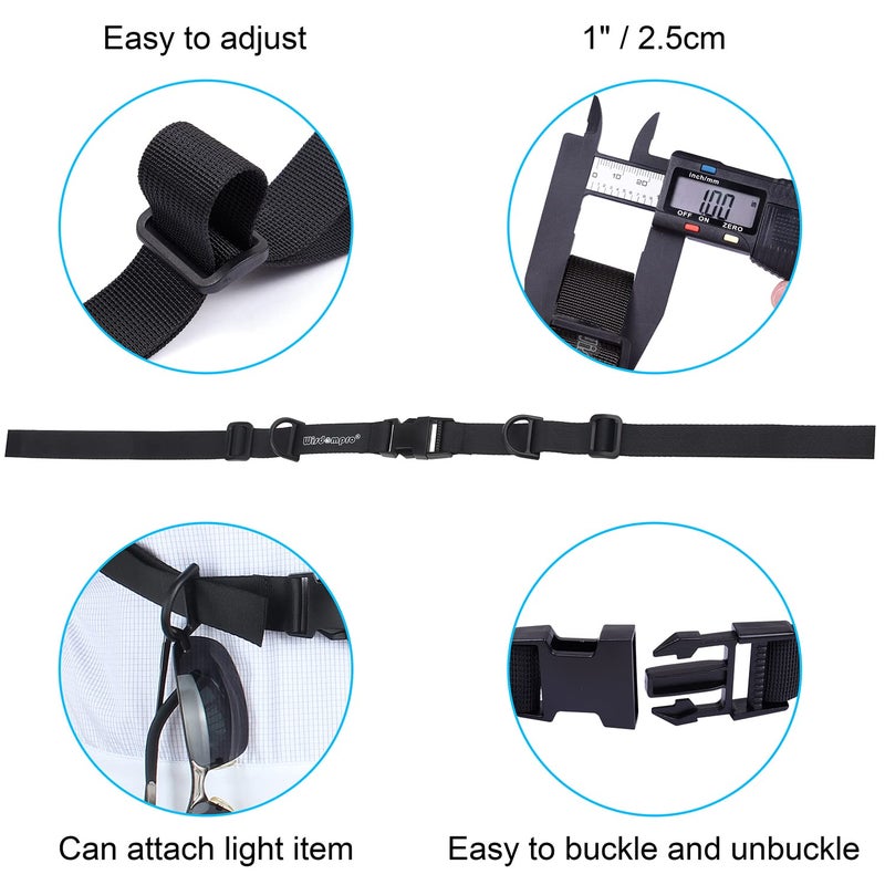 Wisdompro Backpack Chest Strap, Heavy Duty Adjustable Backpack Sternum Strap Chest Belt with Quick Release Buckle for Hiking and Jogging - with Slide Locks (Black) - Image 4