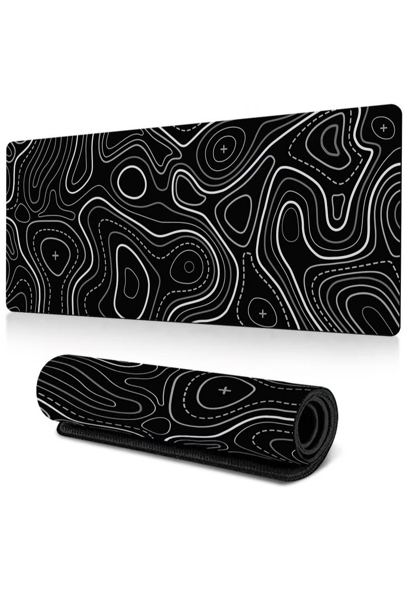 Daxiongmao Large Gaming Mouse Pad 900x400x3mm Large Desk Mat for Keyboard & Office Decor - Topographic Map - Image 1