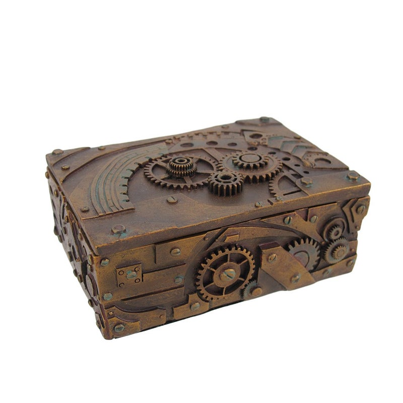 PTC PTC 5 Inch Steampunk Mechanical Inspired JewelryTrinket Box Figurine 